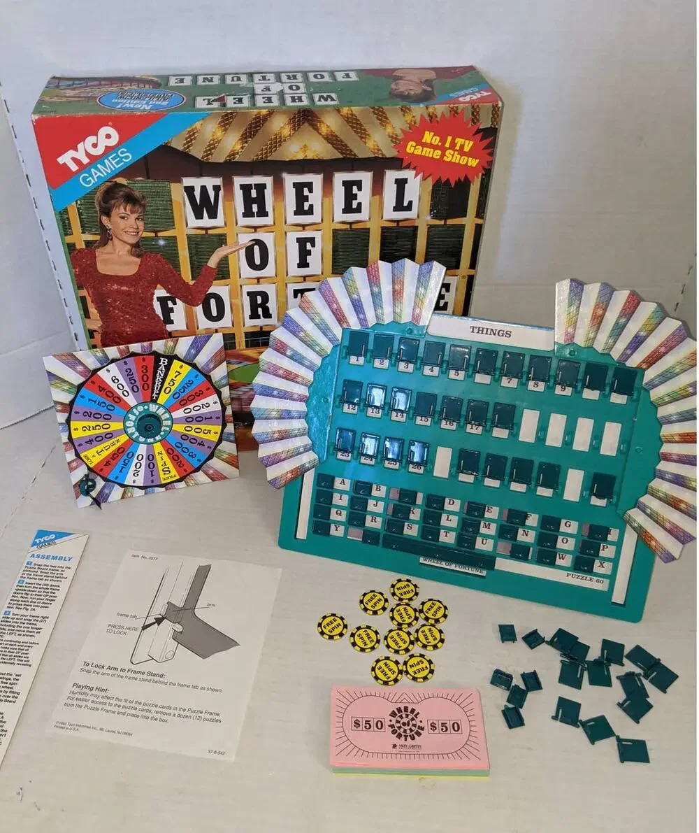 Vintage 1992 Wheel of Fortune Board Game Tyco Complete